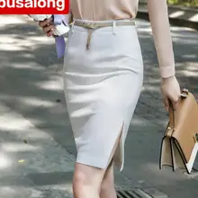 Осенняя модная женская деловая юбка OL smmer плюс размер тонкая белая Элегантная короткая юбка Офисная Женская рабочая одежда юбка