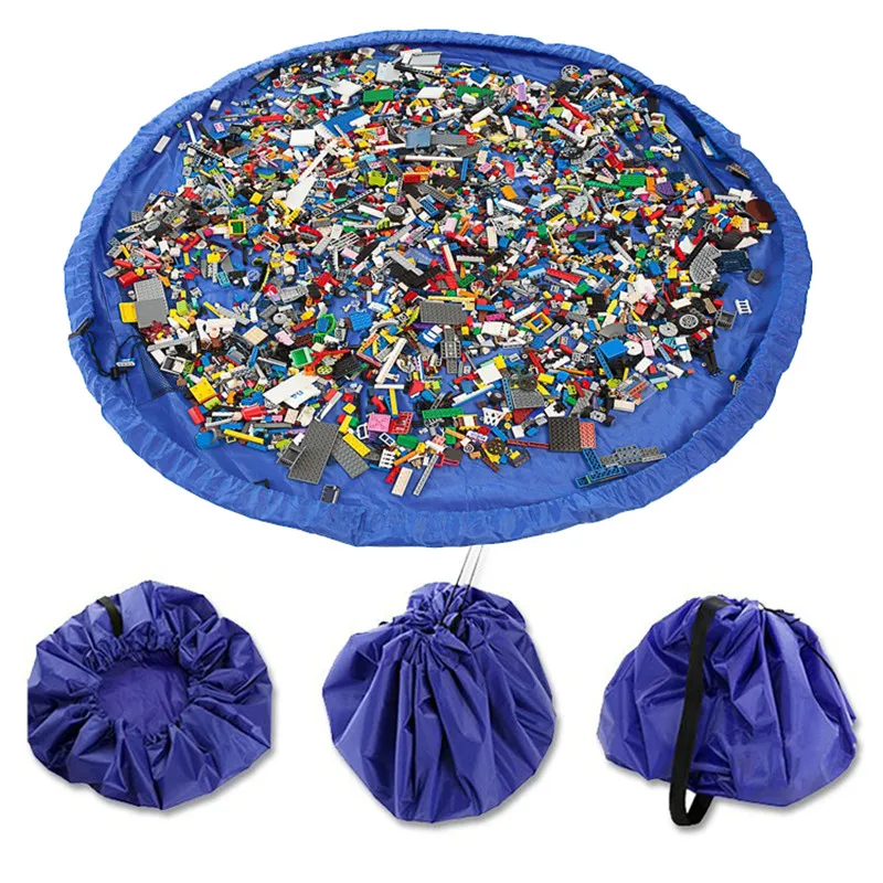 

2PCS Storage Strap Bag Portable Dorm Play Outdoors Waterproof Mat Organizer Kids Lego Toy Product 150cm