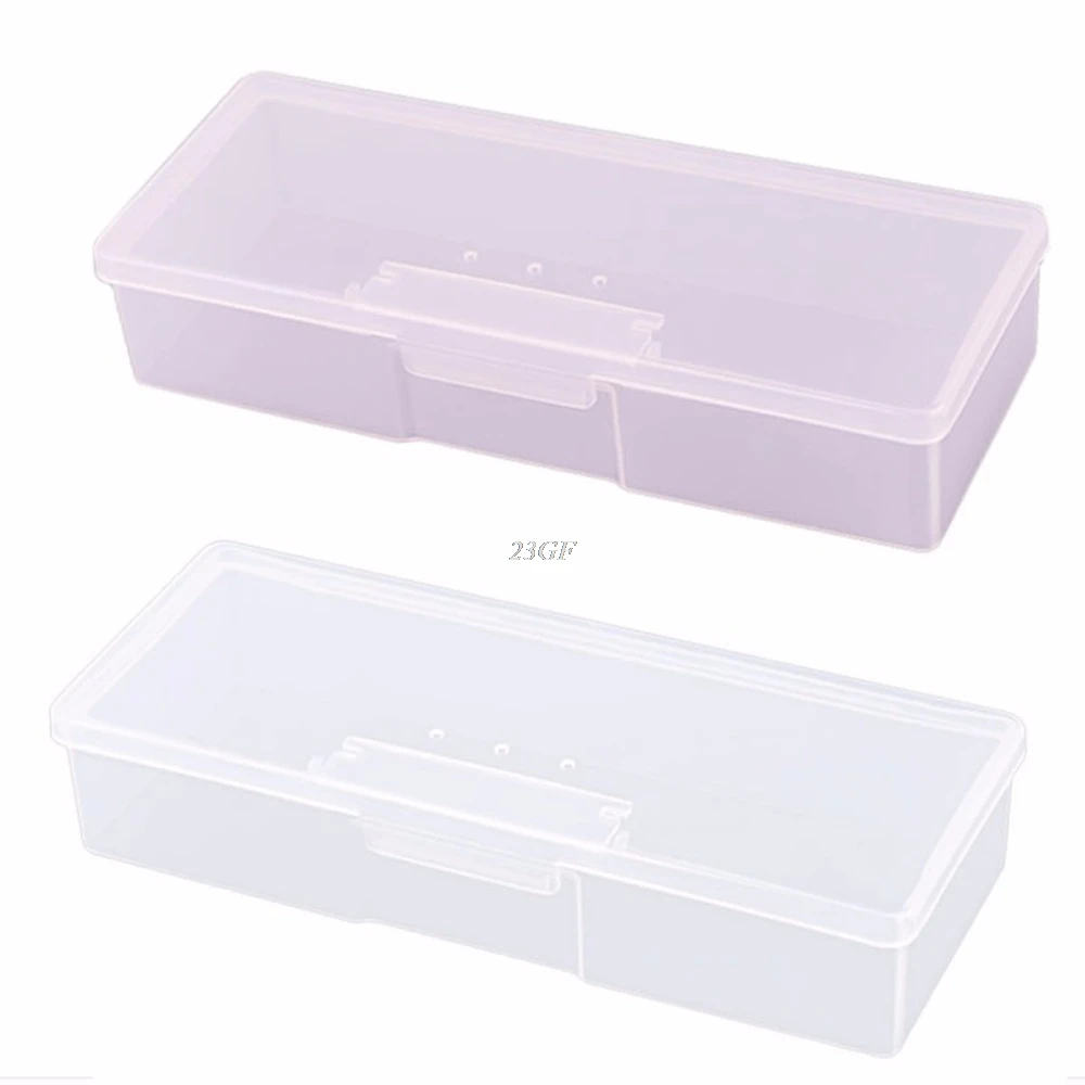 

2018 Transparent Empty Nail Storage Box Manicure Tools Organizer Case Holder