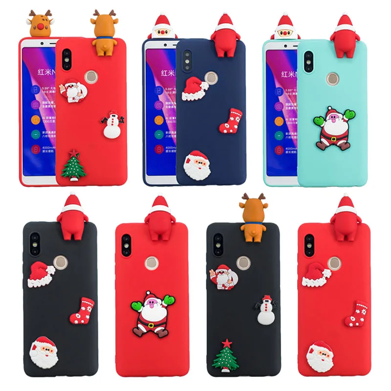 

For Xiaomi Redmi Note 4 4X 5 Pro Christmas Case Soft Silicone Phone Cover For Xiaomi mi 6X 5X S2 A2 S6 S7 edge S8 S9 Plus Fundas