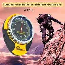 4-в-1 Открытый высотомер барометр компас термометр Пластик ежедневная водостойкий переносной крючок аксессуары для альпинизма