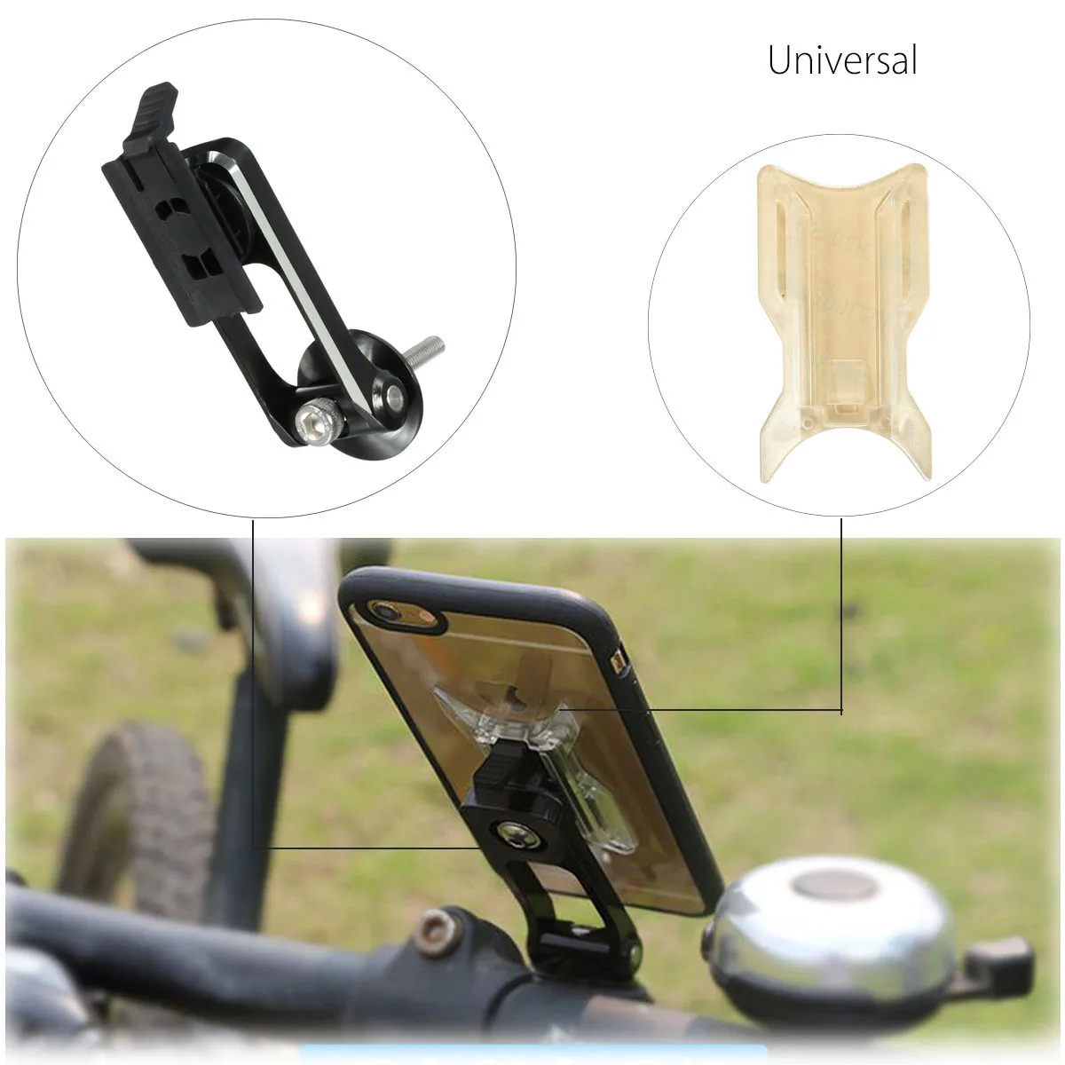 New Universal Bike Bicycle Handlebar Mount Aluminum Alloy Phone Holder