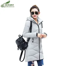 New winter font b women b font Down cotton Outerwear female middle length large size warm