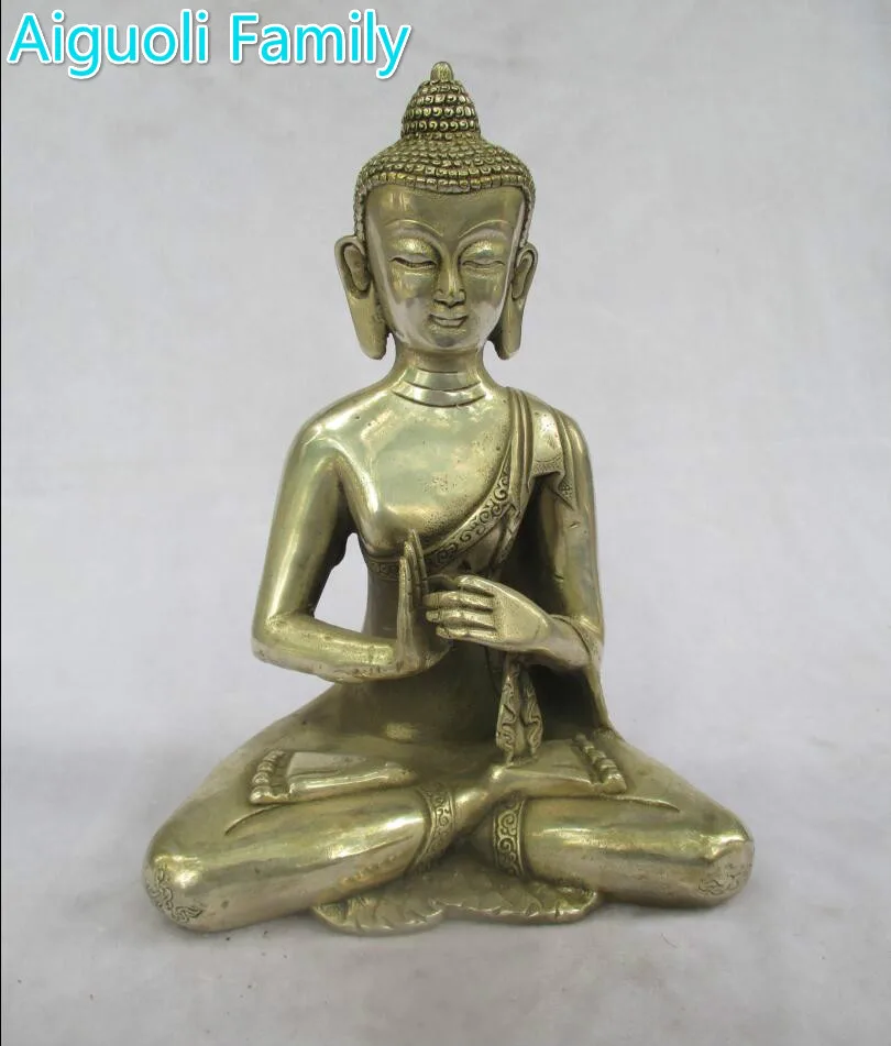 

Antique antiques Collectible Decorated Old Handwork Tibet Silver Carved Big Buddha Statue/Metal Sculpture