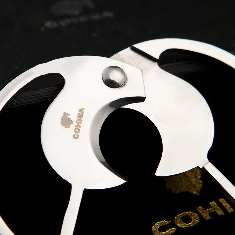 New Cohiba Cigar Cutter Round Silver Stainless Steel Sharp Smoke Cigar