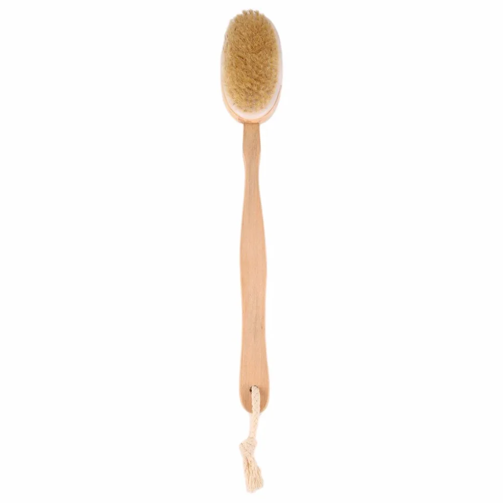 

2018 New Long Handled Wooden Body Brush Massager Wood Bath Shower Back Scrubber Skin Cleaning Brush For Back Cleaning Helper