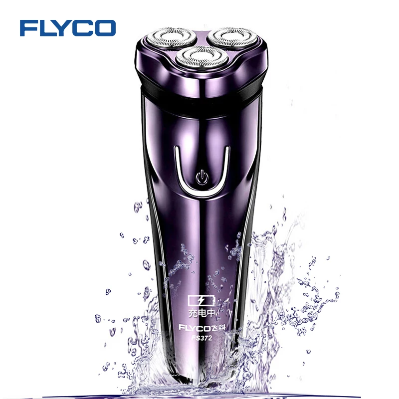 FLyco Professional средства ухода за кожей моющиеся электробритва для мужчин прочного 45 минут перезаряжаемые Электрический бритвы 3D плавающие головки FS372 - изображение
