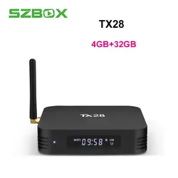 TX28 Smart tv box для Android 7,1 4 ГБ 32 ГБ RK3328 4 ядра smart Android tv box 100 м LAN 2,4 г/ 5 ГГц Wi-Fi Bluetooth 4,1 компл. top box