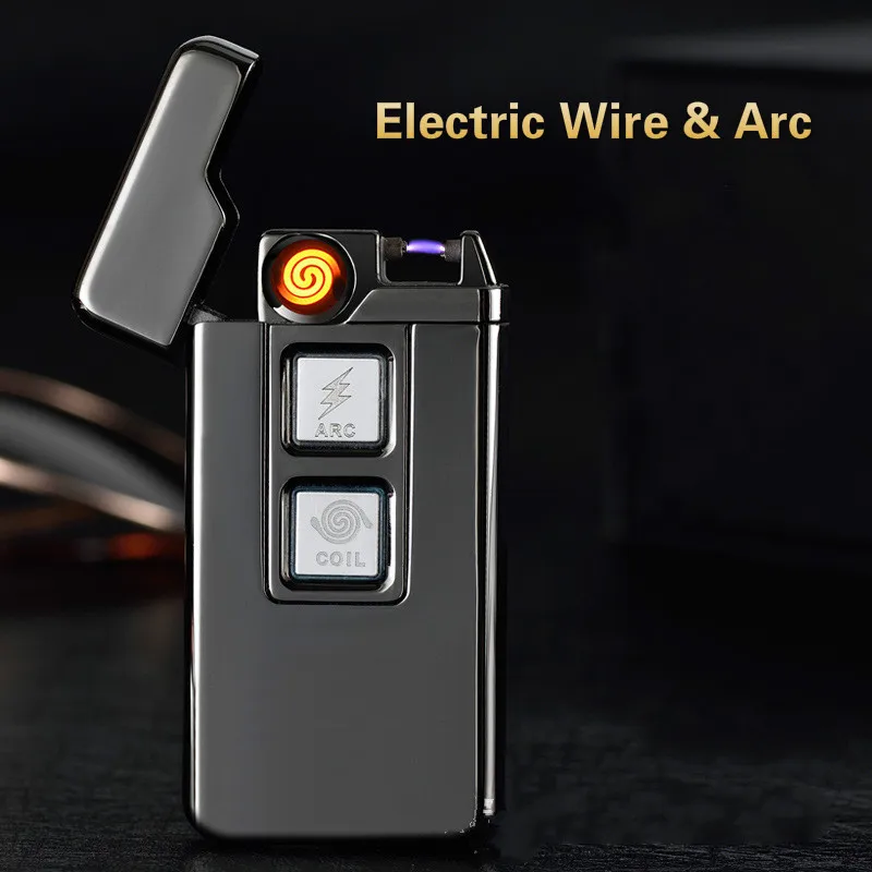 Usb зарядка Tesla Coil& Arc Зажигалка USB ветрозащитная индивидуальная Электронная Зажигалка Новинка электрическая зажигалка для сигарет - Цвет: 4