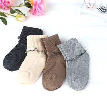 

4 Pairs/Set Girl Boy Cotton Sock Princess Pure Laciness Pattern Socks Children Colorful Socks Cartoon Soft Sock
