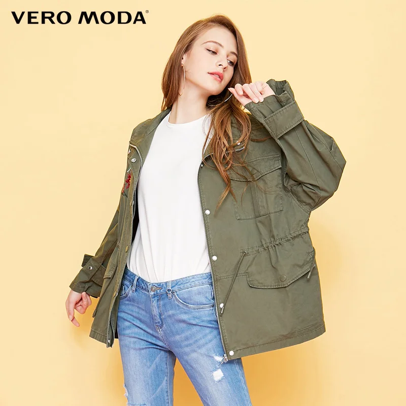 

Vero Moda draw string waist design embroidered coat | 318117517