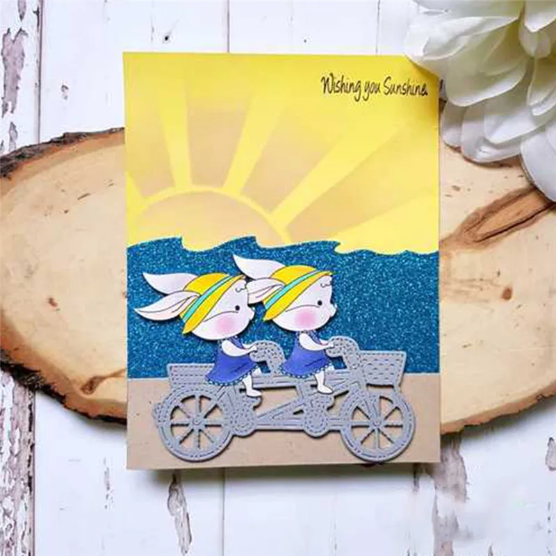 

Naifumodo Romantic Bicycle Dies Metal Cutting Dies for Scrapbooking New 2019 DIY Album Embossing Paper Craft Diecut Decor
