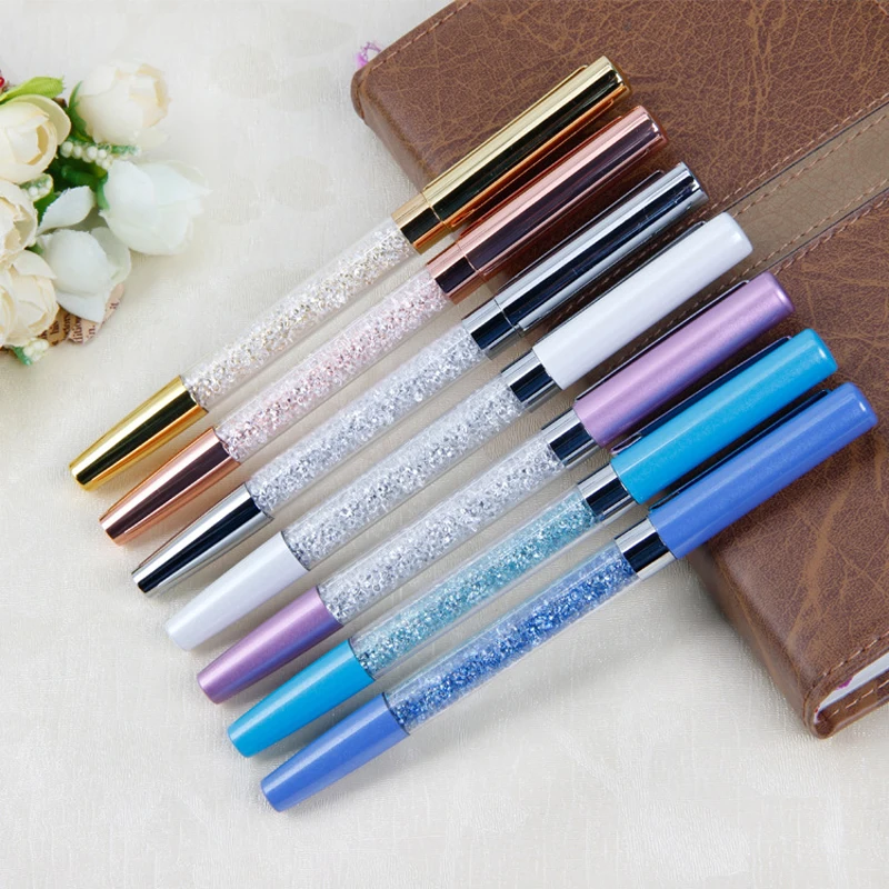 

7 pcs/lot Creative Crystal Diamond Ball Pens Metal 0.5mm Stationery Ballpoint Pen Writing Signature Student School Office Supply