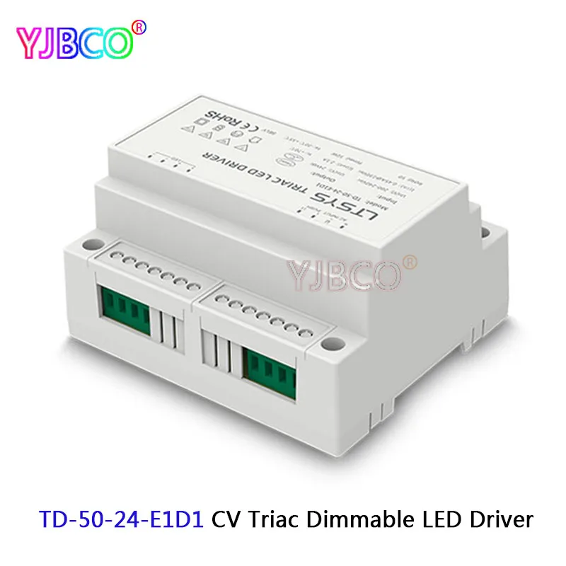 

200-240VAC input,50W DC24V 2.1A constant voltage Triac Dimmable controller intelligent LED Driver Triac Push Dim TD-50-24-E1D1