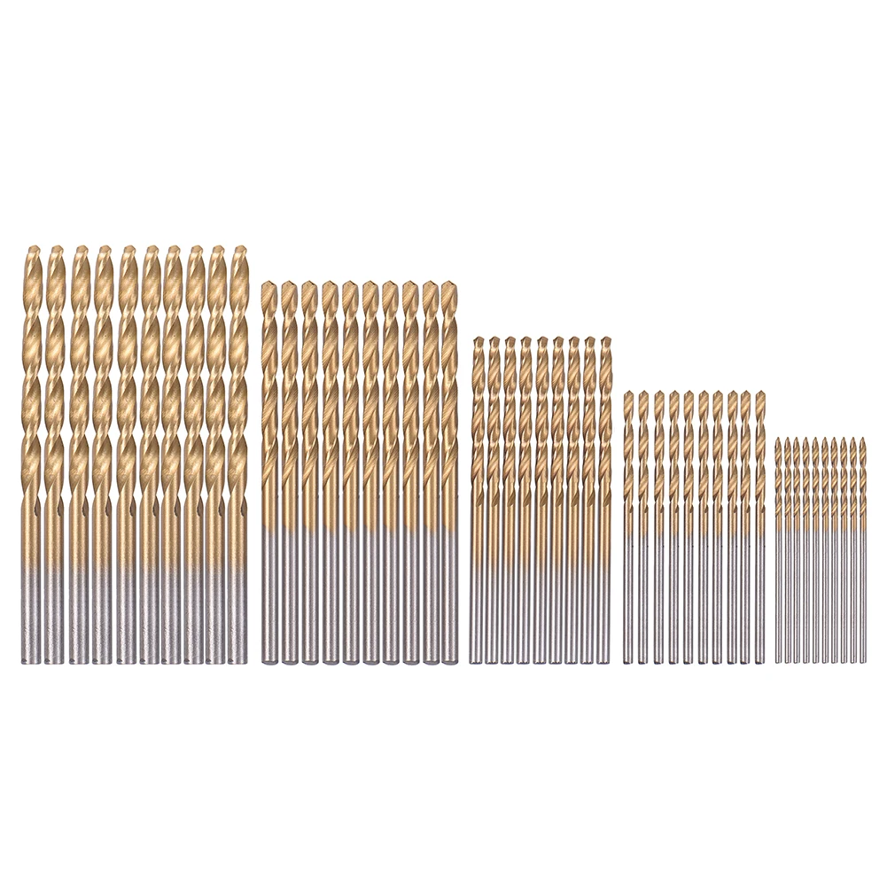 Твист сверло электроинструменты 50 шт. 1-3 мм HSS титановое покрытие сверло Набор отверстий резак с высокоскоростным стальным прямым хвостовиком