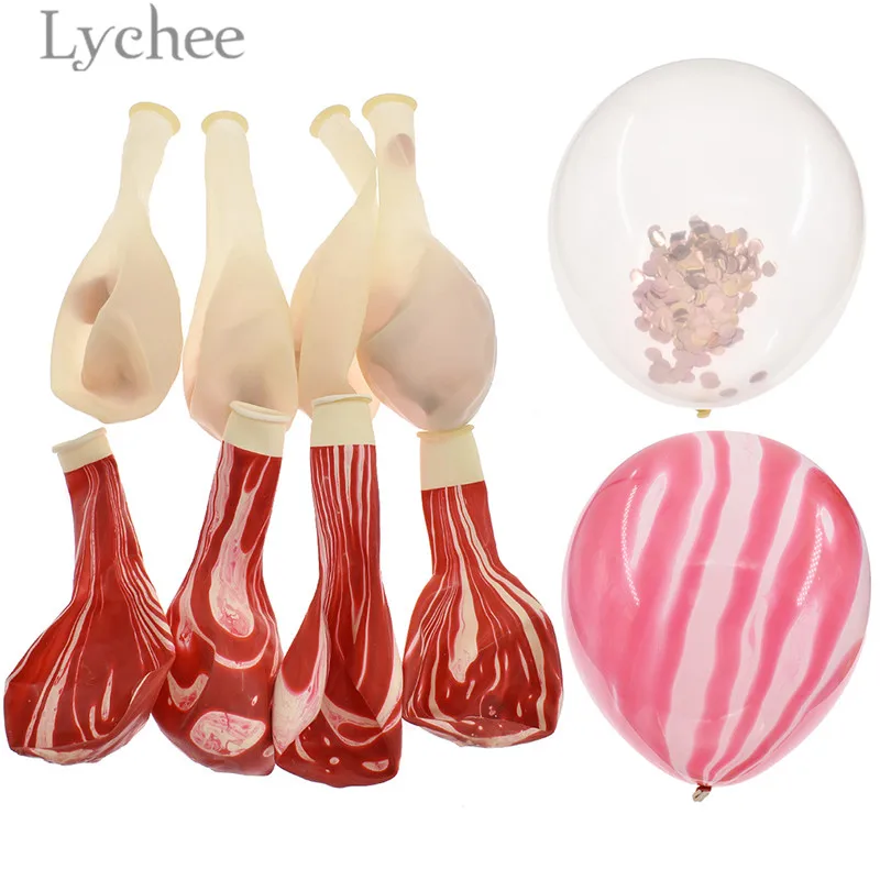 

Lychee 15pcs Mixed Colorful Confetti Balloons Latex Transparent Balloon Wedding Birthday Party Supplies