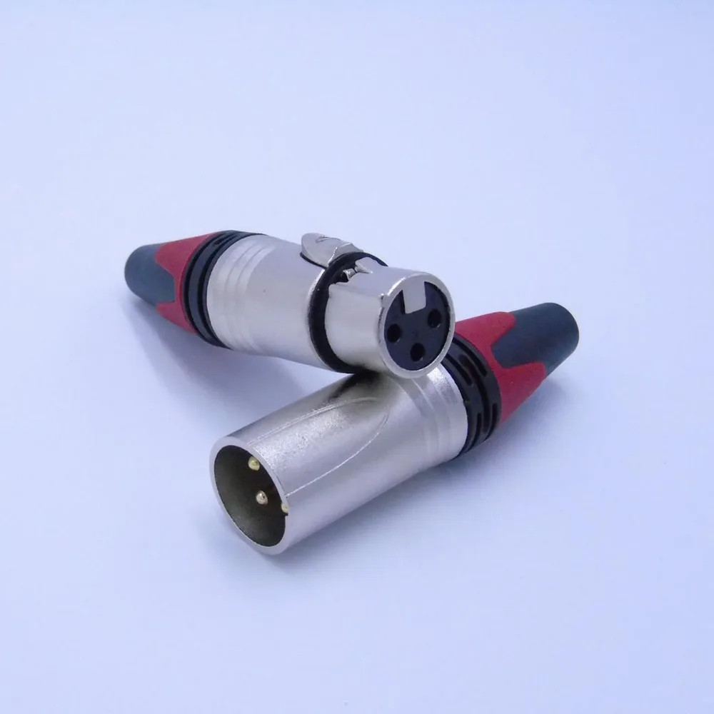

High quality 100Pcs/lot xlr connector audio plug microphone plug with 50PCS NC3MXX & 50PCS NC3FXX 3pin gold plated blue color