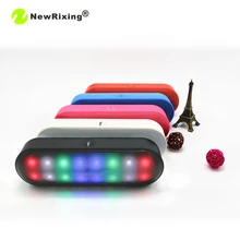 NewRixing BT808NL Mini Bluetooth Speaker LED Portable Wireless Speakers Music Loudspeaker Support bluetooth TF AUX USB FM Play