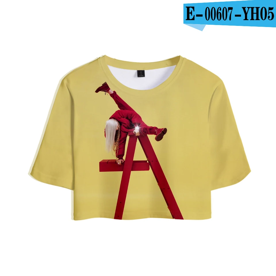 FADUN tommet футболка 3D Billie Eilish летние модные топы Женская Повседневная одежда Harajuku Лидер продаж топы с принтом размера плюс XXL - Цвет: YH05-1