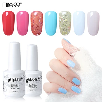 

Elite99 Long Lasting Nail Polish 15ml Pure Color Nail Gel Lacquer Varnish Soak Offf UV LED Manicure Nail Art Polish