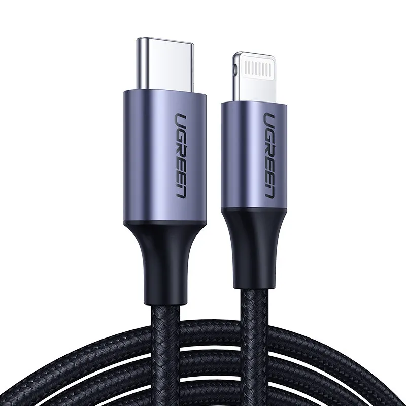 

Ugreen MFI certified usb c to lightning charging cable for iPhone xs max xr x 8 7 6s plus 5 ipad pro PD cable fast charger short