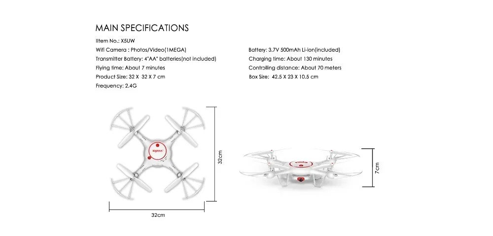 SYMA X5UW X5UC Мультикоптер Дрон 720 P 2MP HD FPV Wi-Fi Камера Alititude режим удержания один ключ посадки 2,4 г 6 Ось вертолет