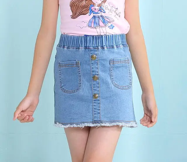 2018 Girls Denim Skirts Summer Children Kids Clothes Casual Toddler