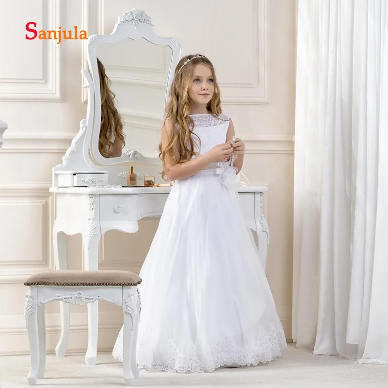 Robe soiree fille/кружевное платье трапециевидной формы на бретелях для первого