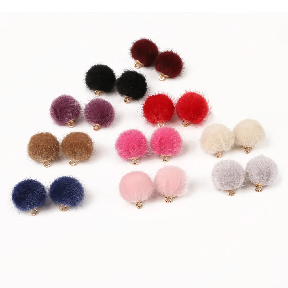 buy 10pc 15mm Mini Imitation Water Mink Pompom Cute Plush Fur Ball Beads Handmade Diy Materia Handmade Hair Earring Ball Jewelry