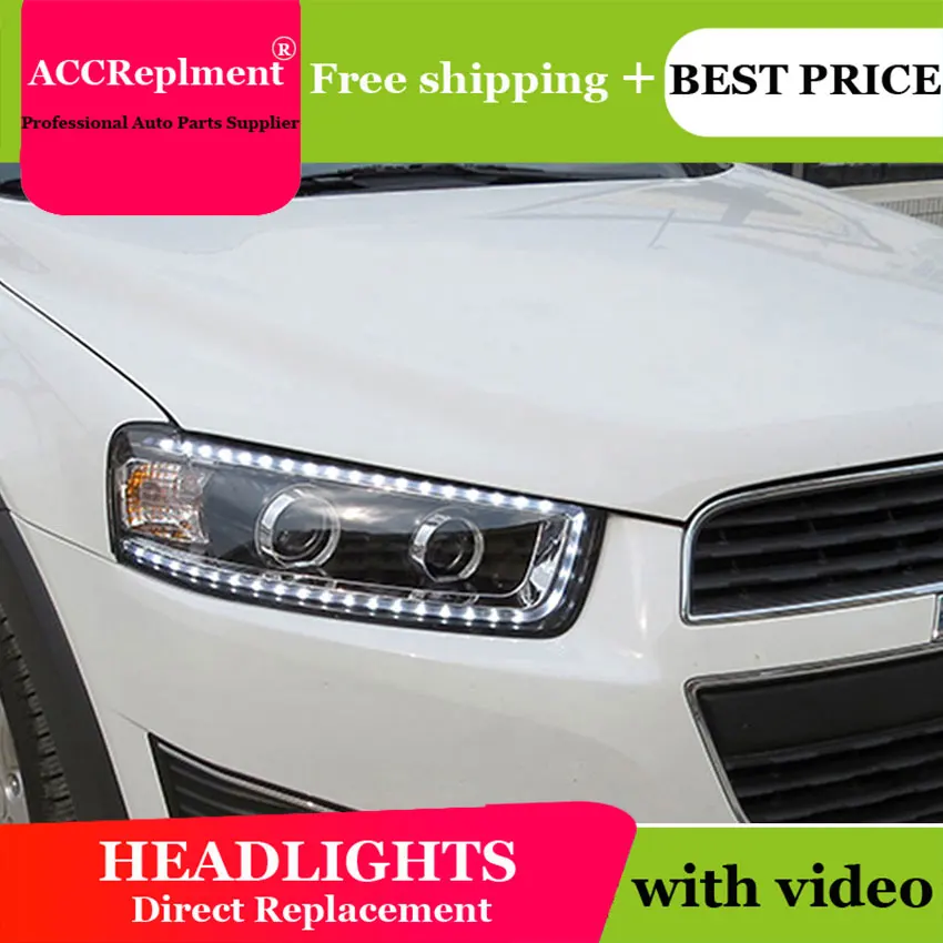

Car Styling for Chevrolet Captiva LED Headlights New Captiva led DRL Lens Double Beam H7 HID Xenon bi xenon lens