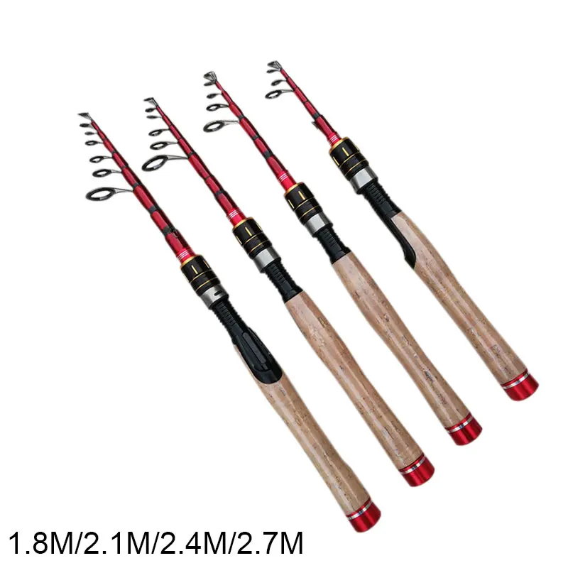 

1.8M 2.1M 2.4M 2.7M Portable Telescopic Fishing Rod Ultralight Weight Spinning Fish Hand Fishing Tackle Sea Rod Ocean Rod