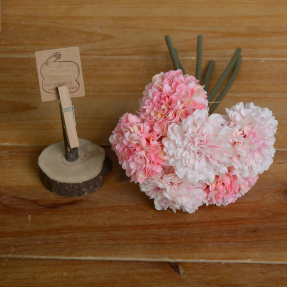 Искусственные 6 головки гортензии цветы тычинки шелк букет из искусственных цветов для свадьбы цветами в руках дома и сада растений