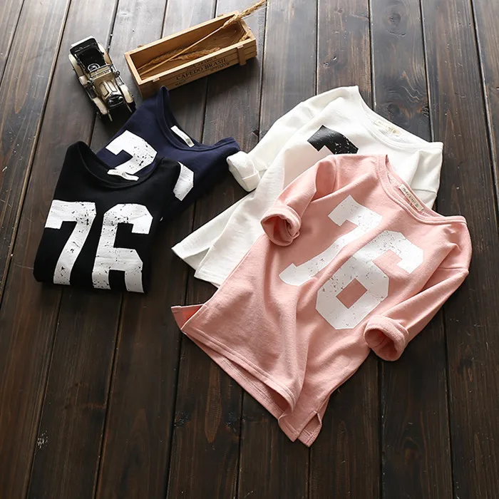 

Bosudhsou GH-39 Kids Toddler Clothes Baby Girls Clothing letter Girl half Sleeve T shirts Casual Tops Children's Clothing