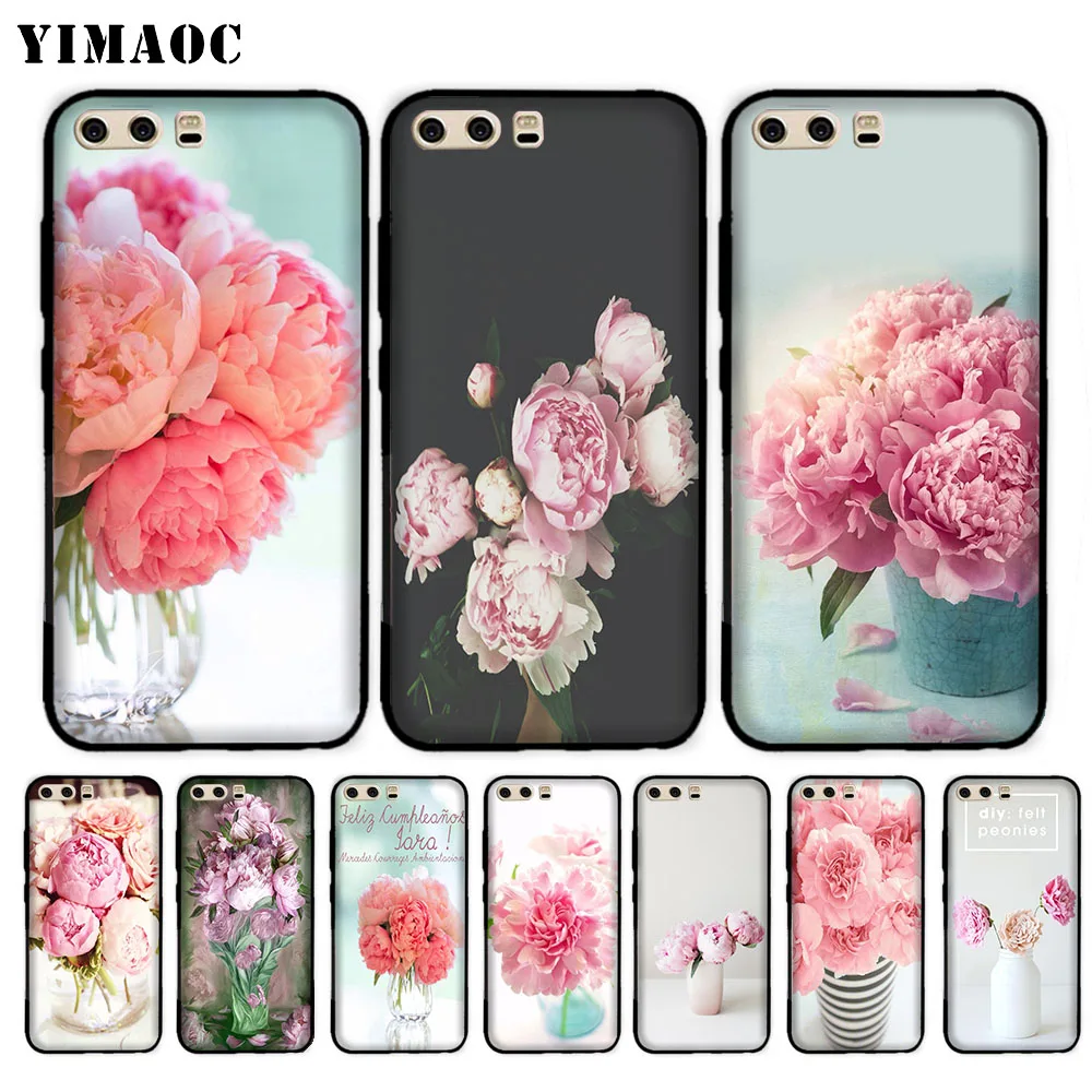 

YIMAOC Pink Flower Peony On The Vase Soft Case for Huawei P20 P30 Lite Mini Plus Pro P Smart 2019