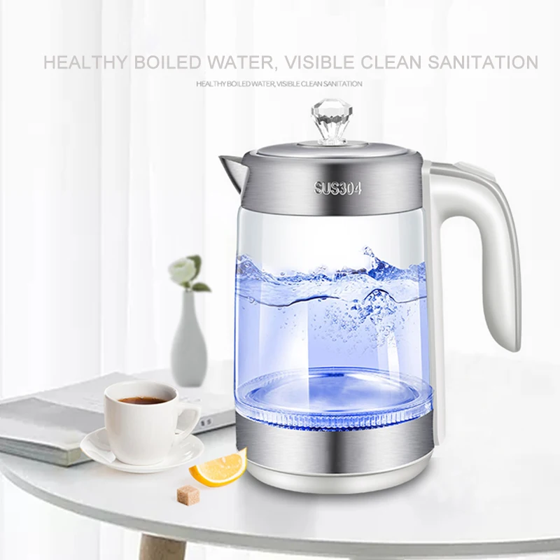 1.8л Электрический чайник BPA бесплатно быстро кипящий стеклянный чайный