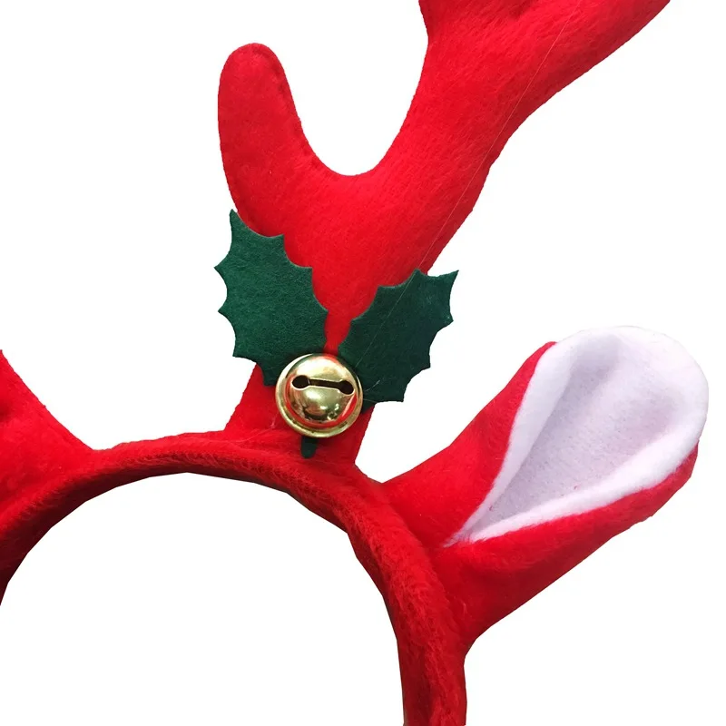 1pc Red Brown Antlers Hair Bands Christmas bells Christmas Antlers headband cuffs For party New Year Xmas Decorations