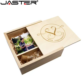 

JASTER 180*180*60mm Photo Album Wooden USB+Box usb flash drive Memory stick Pendrive 8GB 16GB customer LOGO Photography Wedding