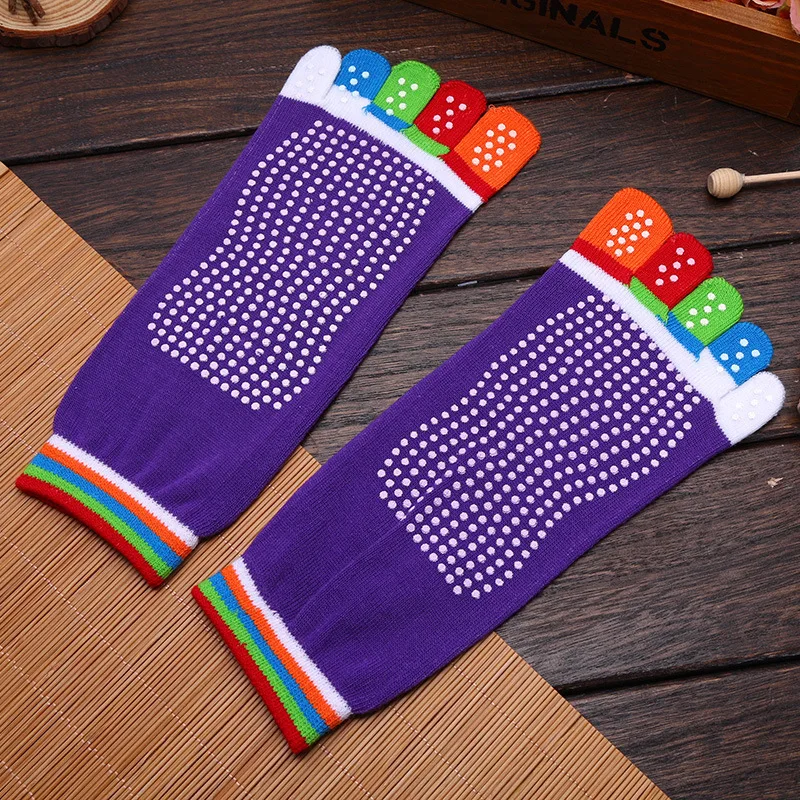 1 пара новые женские носки хлопчатобумажные нескользящие носки для пилатеса Calcetines теплые милые носки с пятью пальцами носки O5