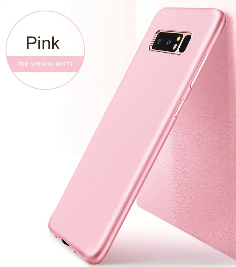 Сверхтонкий силиконовый чехол X-Level для samsung Galaxy Note 8 Guardian, матовый чехол из ТПУ X Level, защитный чехол Note8 - Цвет: Pink