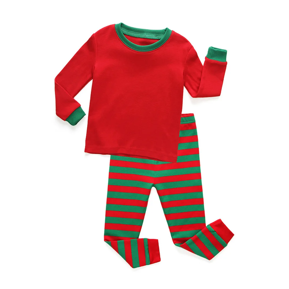Детские темно-синие и серые полосатые пижамы Детские пижамы в красную и белую полоску рождественские пижамы для мальчиков и девочек от 2 до 8 лет - Цвет: PB02