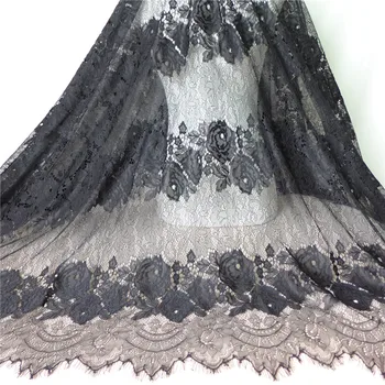 

Soft Black Chantilly Eyelash Lace Fabric Party Dress Fabric Tablecloth 3 Meters Length 140cm Width