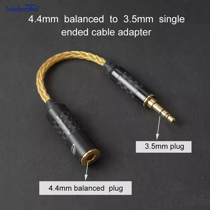 High Quality Headphone Transfer Wire 6 Core Earphone Adapter 4 4mm Female to 3 5mm Male for SONY DMPZ1 ZX300A A 35 PHA2A iPhone