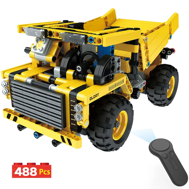 Wireless Radio font b RC b font LegoINGLYS Technic Remote Control Engineering Machinery Assembled Vehicles Model