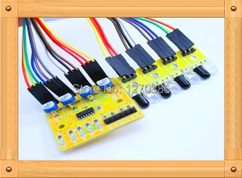 

Free Shipping!!! 4-way infrared tracking module / transmission line module / robot obstacle avoidance sensors C3B3