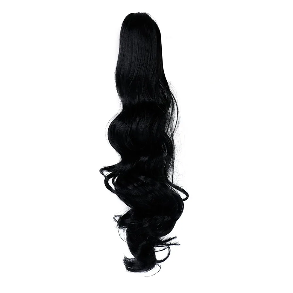 

BESTUNG 20Inch Synthetic Long Curly Wavy Claw Clip Hair Extension Drawstring Ponytail Extension Synthetic Clip in Hairpiece