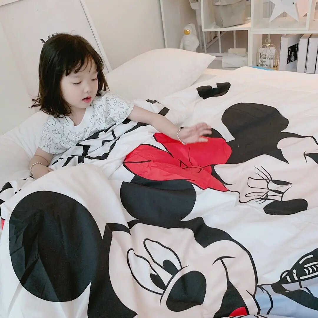 Летнее постельное белье с Микки Маусом, детское одеяло, стеганые покрывала, двухразмерные покрывала для мальчиков