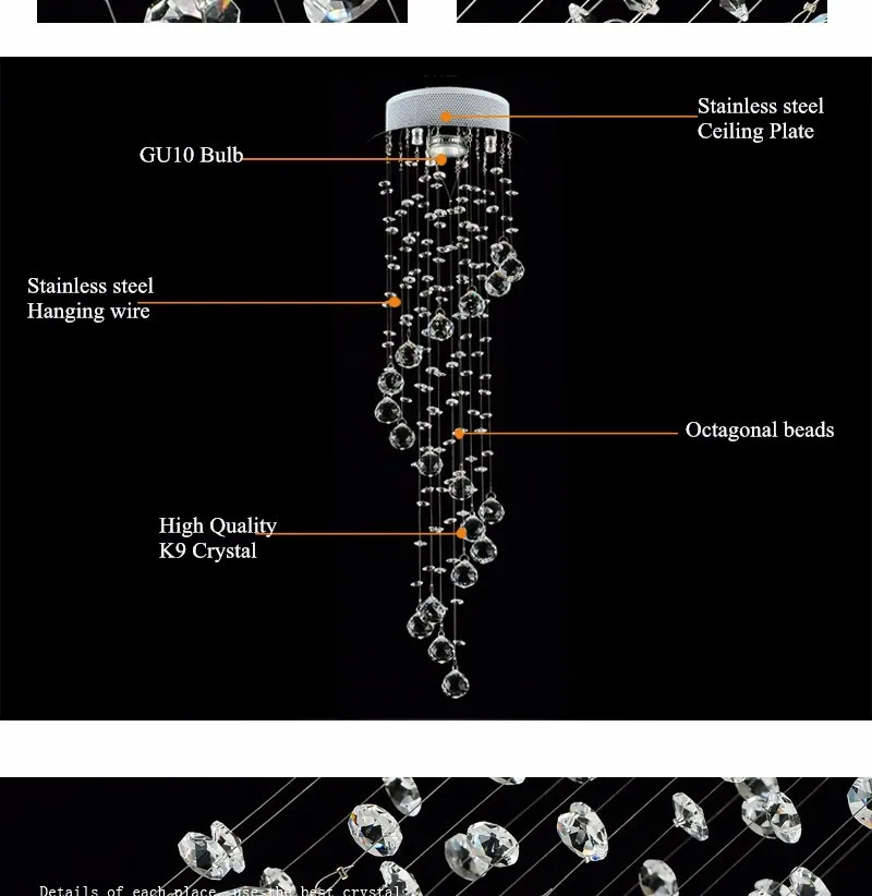 Современное потолочная Хрустальный Люстра каскад Светильник подвесной ВОДОПАД K9 Чисто Globo Домашнего Освещения Светильник