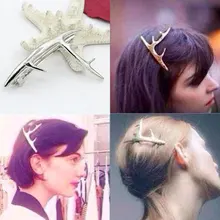 Vintage Hair Jewelry Gold and Silver Color Matte Women Anlters Hairpins Party Xmas Deer Hair Accessories Summer Bridal Combs