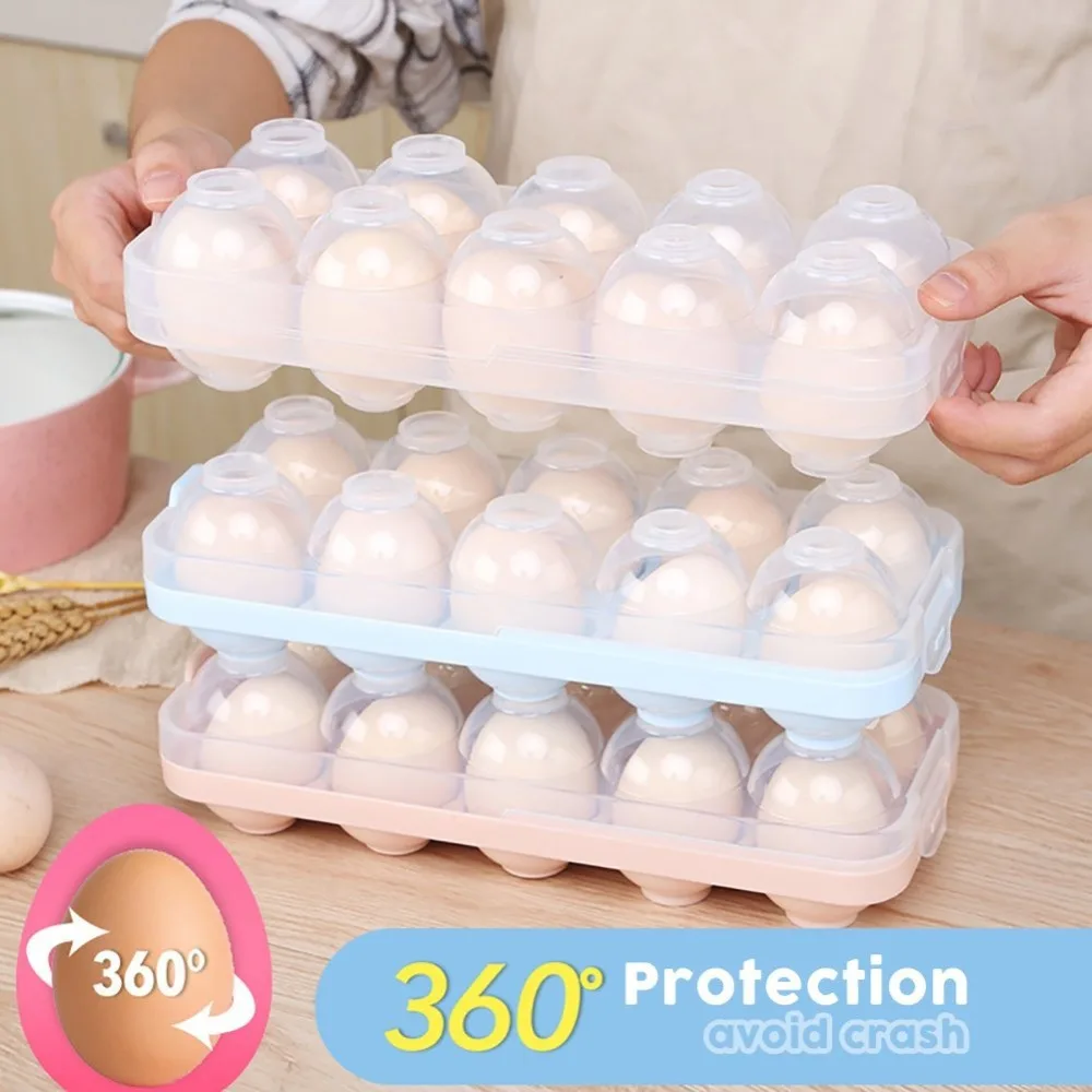 10 Cup Capacity Plastic Egg Holder Container Organizer Refrigerator Egg