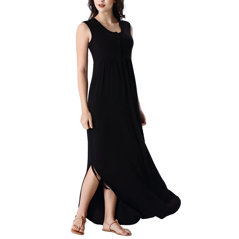 

Vfemage Women Summer Buttons Pockets Drawstring Side Slits Pleated Loose Casual Beach Vacation Party Kaftan Long Maxi Dress 2955